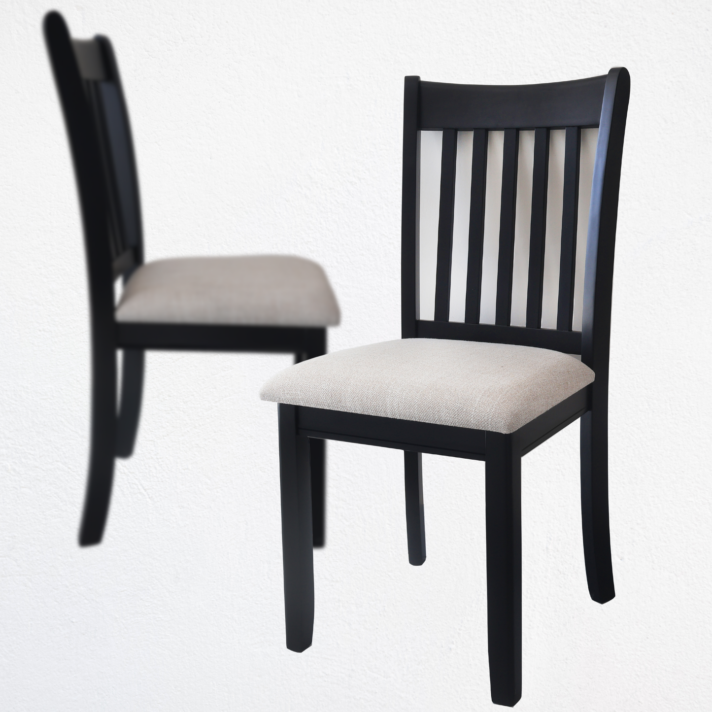 Upholstered Seating Comfortable Black Dining Chairs Set Of 2 For Farmhouse Kitchen