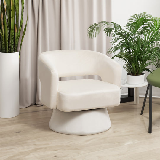 Swivel Barrel chair - white