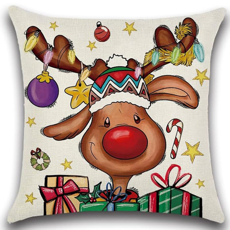 Christmas Pillow Cover Office Seat Cushion Home Bedhead Pillow Cover