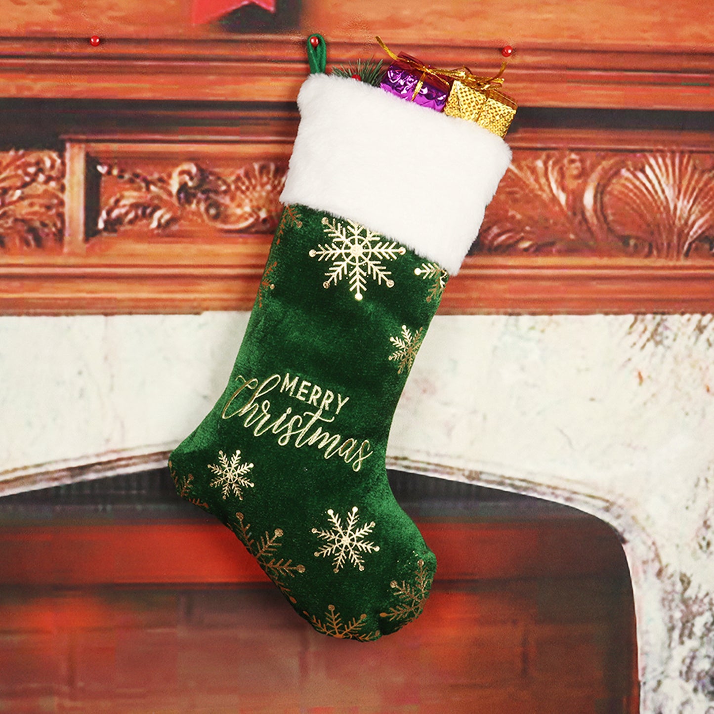 Christmas Stocking Decorations Embroidered Decorations Christmas Hot Stamped Socks