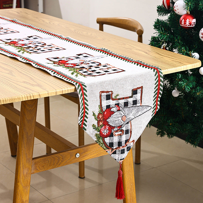 Christmas decoration Santa Claus table flag insulation pad cartoon tablecloth