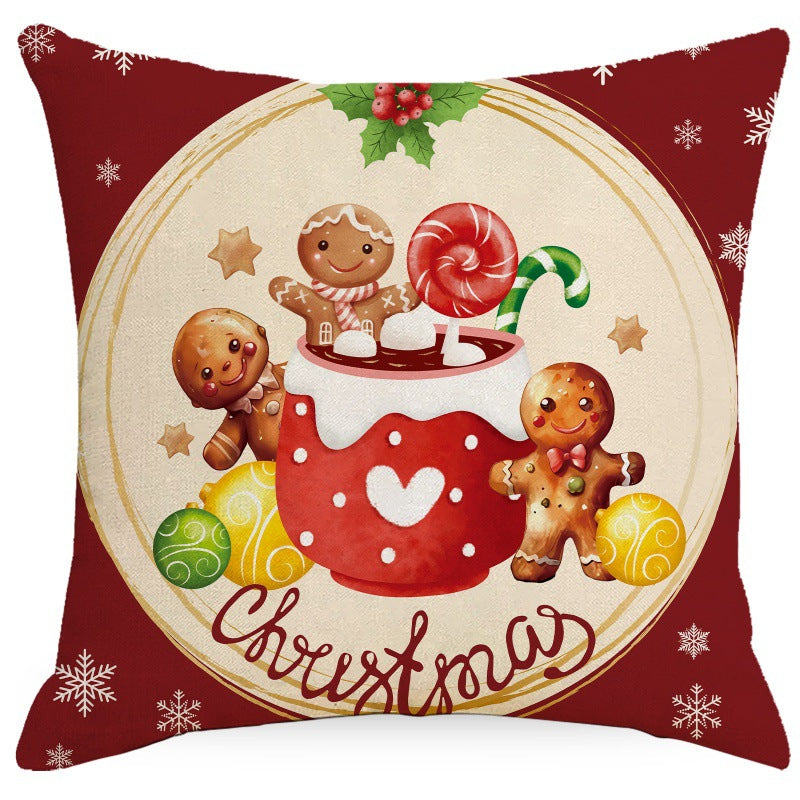 Christmas Pillow Cover Office Seat Cushion Home Bedhead Pillow Cover