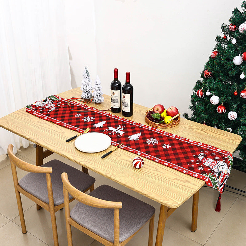 Christmas decoration Santa Claus table flag insulation pad cartoon tablecloth