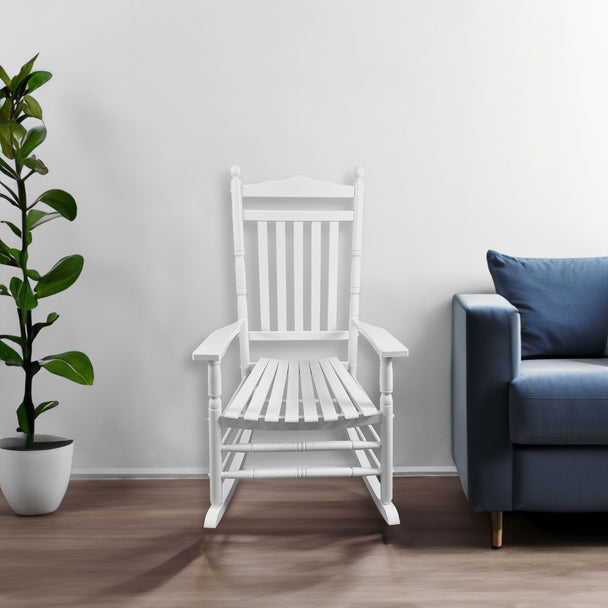 White Rocking chair with arms 18.11” floor to seat