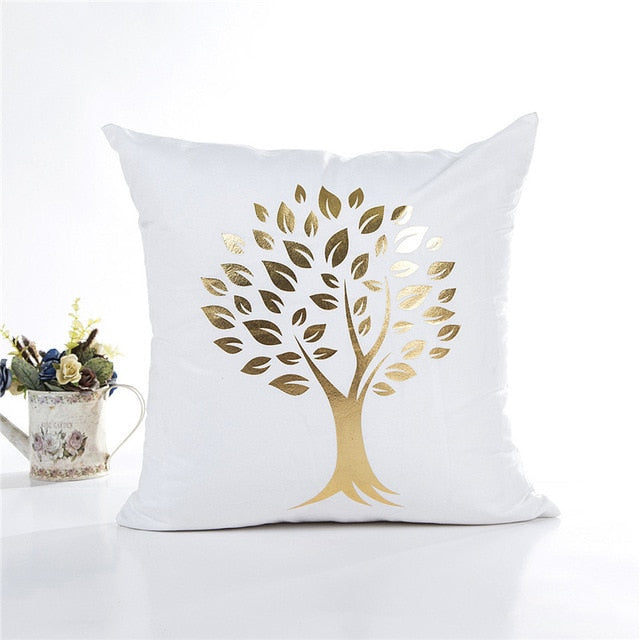 Cushion Cover Gold Linen Cotton Soft Cute Throw Pillow Cover Decorative Sofa Pillow Case Pillowcase