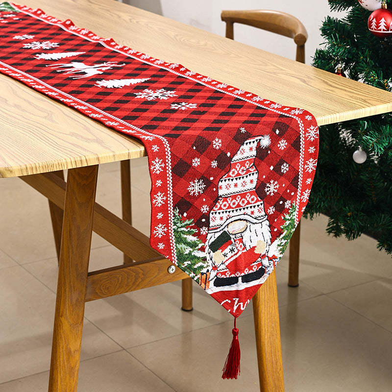 Christmas decoration Santa Claus table flag insulation pad cartoon tablecloth