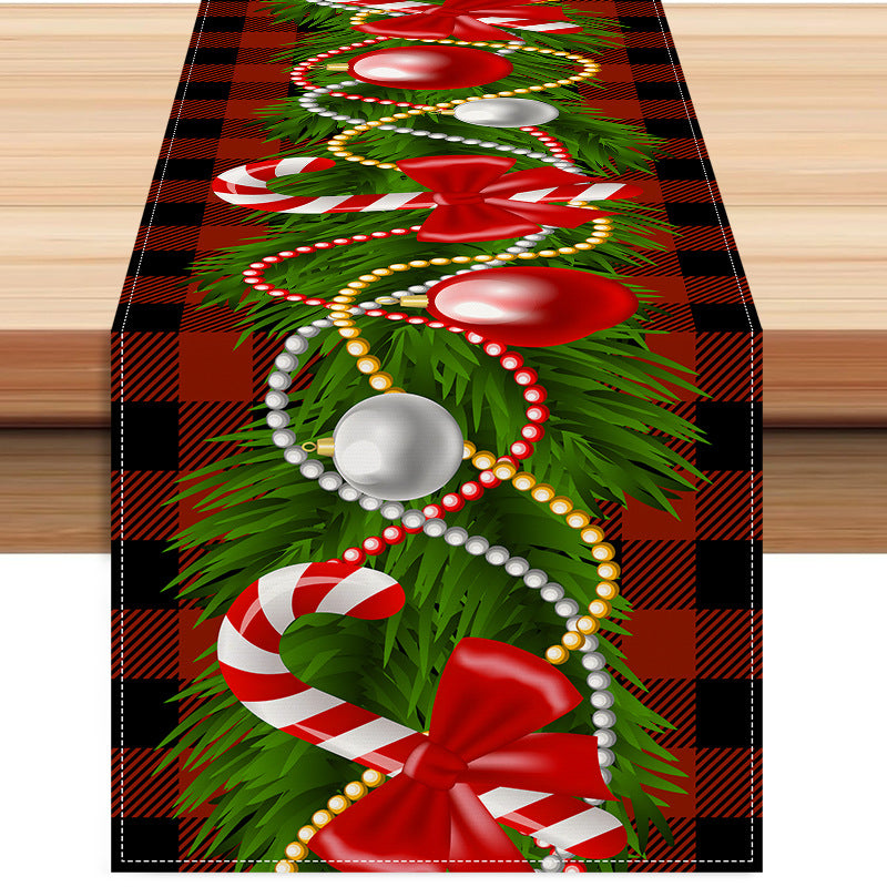 Candy Cane Print table flag, table cloth runner