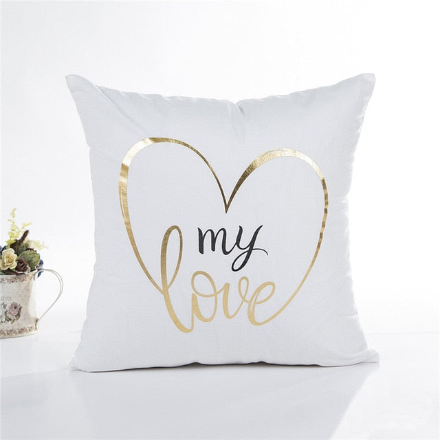 Cushion Cover Gold Linen Cotton Soft Cute Throw Pillow Cover Decorative Sofa Pillow Case Pillowcase