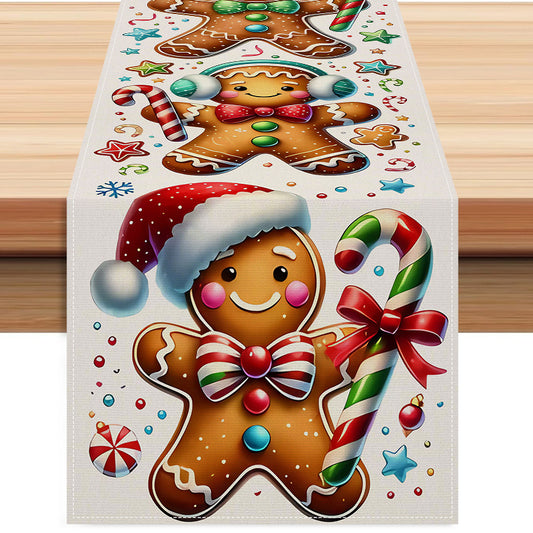 Christmas table flag/runner gingerbread man