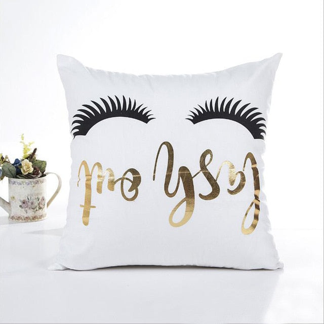 Cushion Cover Gold Linen Cotton Soft Cute Throw Pillow Cover Decorative Sofa Pillow Case Pillowcase