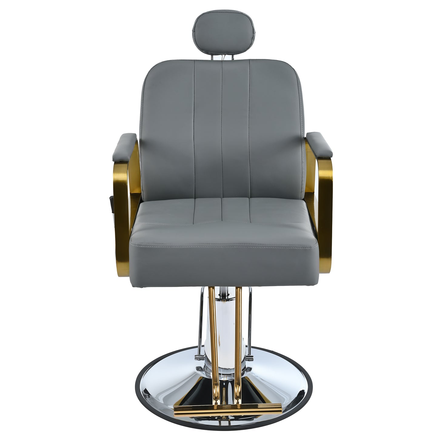 Advanced reclining hair salon chair with heavy-duty hydraulic pump, 360 ° rotation, maximum weight capacity of 400 pounds, Gray