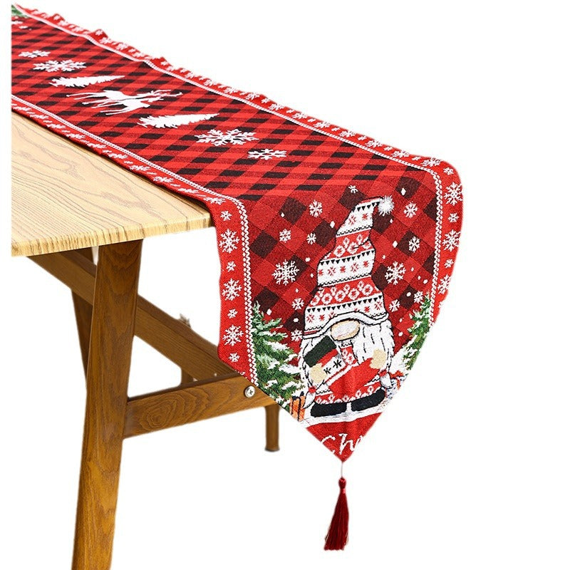 Christmas decoration Santa Claus table flag insulation pad cartoon tablecloth