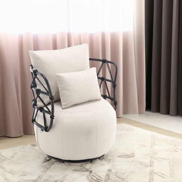 LIVING ROOM, TUFTED CHAIR WITH ARM REST