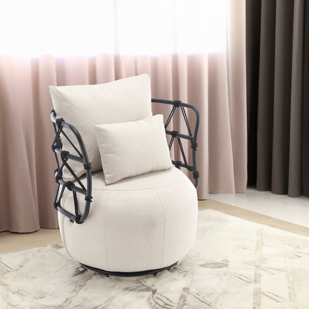 LIVING ROOM, TUFTED CHAIR WITH ARM REST