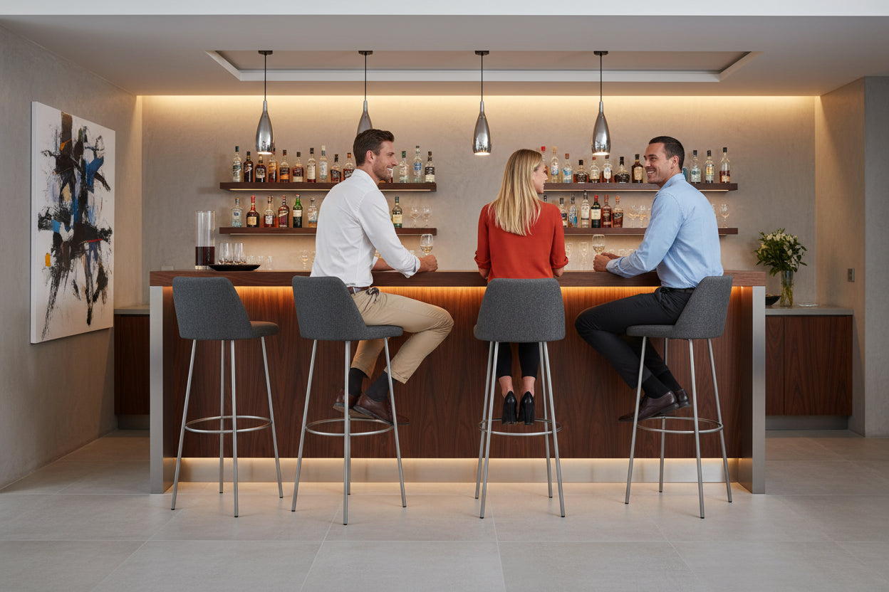BAR STOOLS SITTING AT BAR